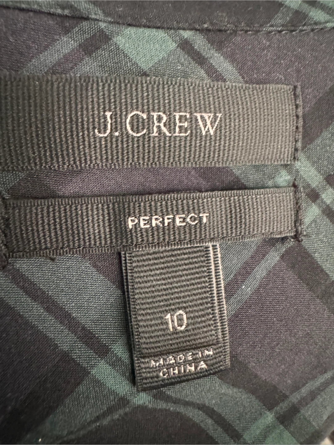 J. Crew Plaid "Perfect" Shirt - Size 10 - photo 4