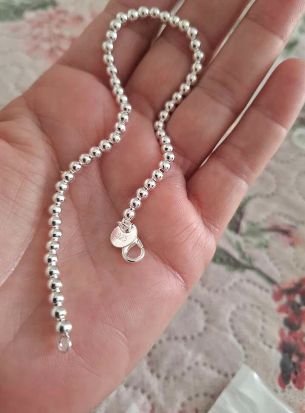 925 Sterling Silver Beaded Bracelet