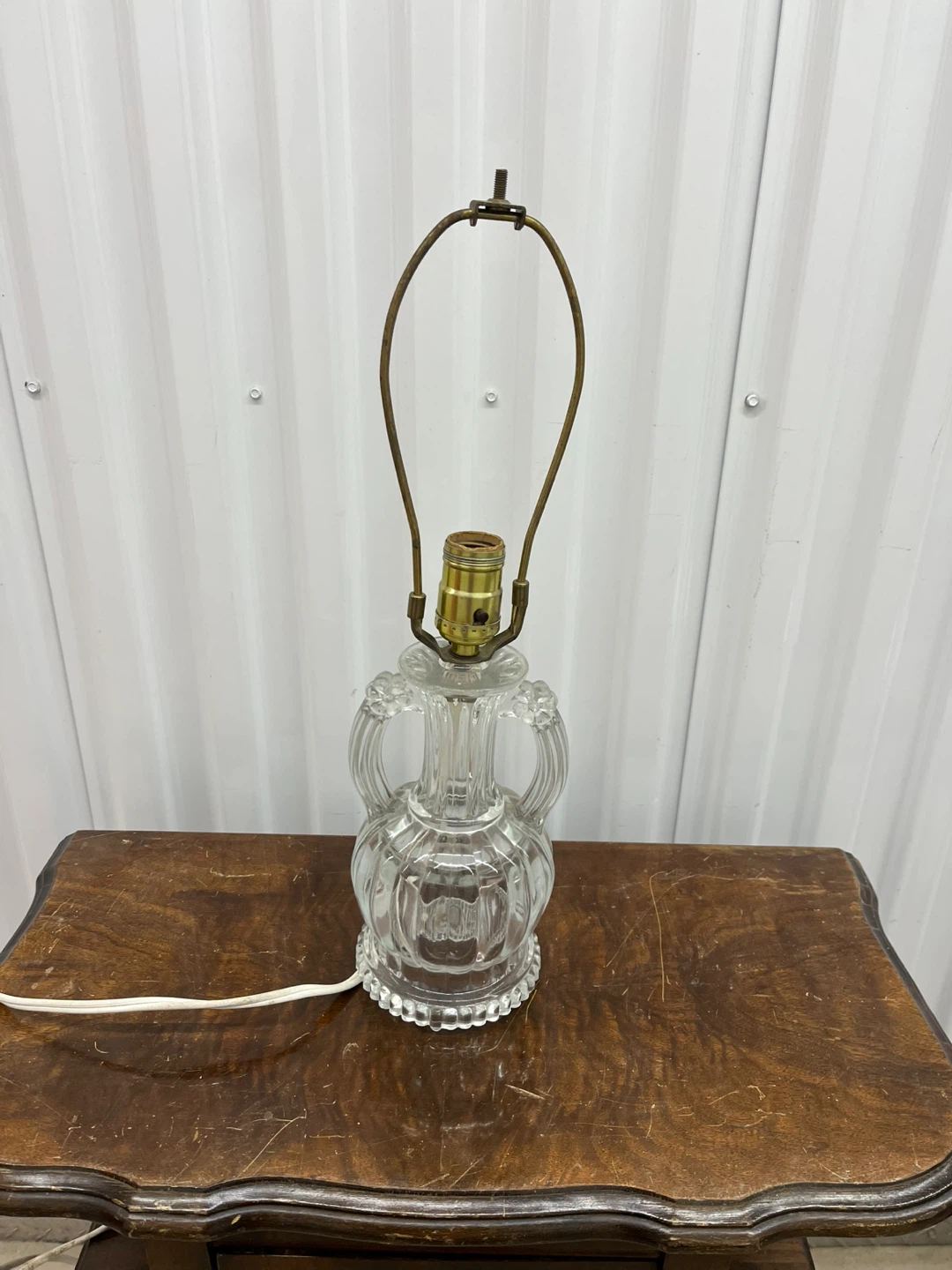 Vintage Clear Glass Table Lamp