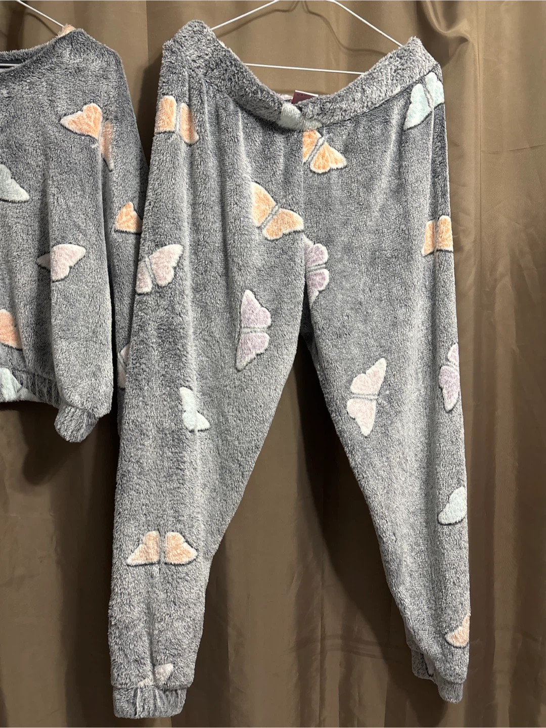 NO BOUNDARIES Grey Butterfly Cloud Pajama Set XL/TG - photo 3