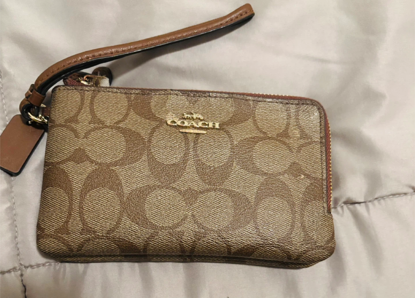 Coach Signature Canvas Wristlet