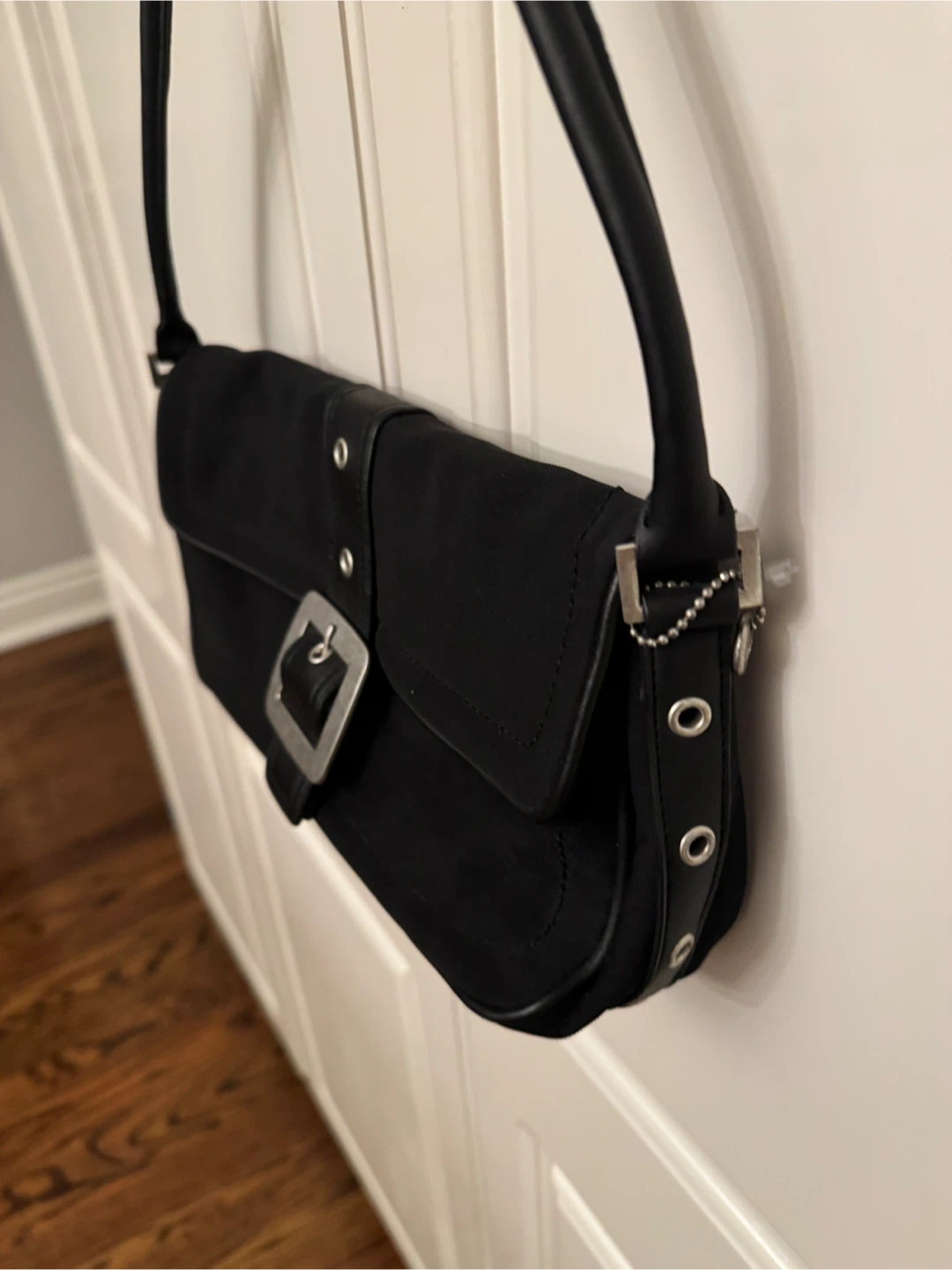 Black Esprit Shoulder Bag with Silver Buckle - photo 2