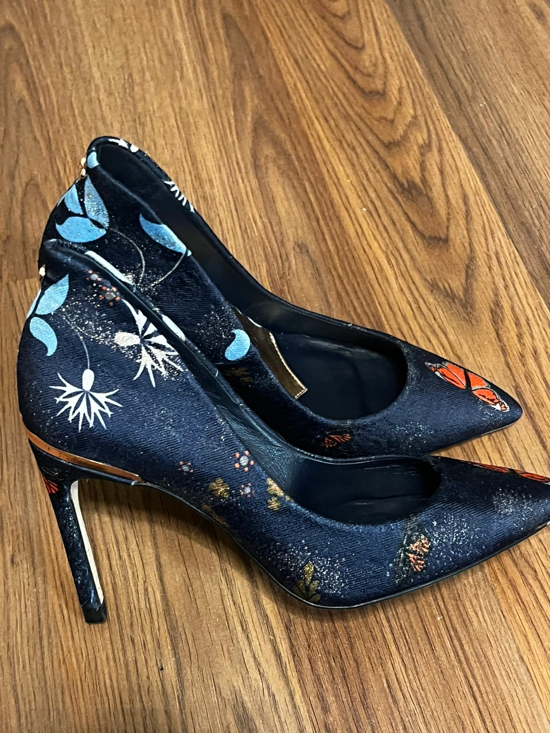 New!!Ted Baker Blue Butterfly Heels