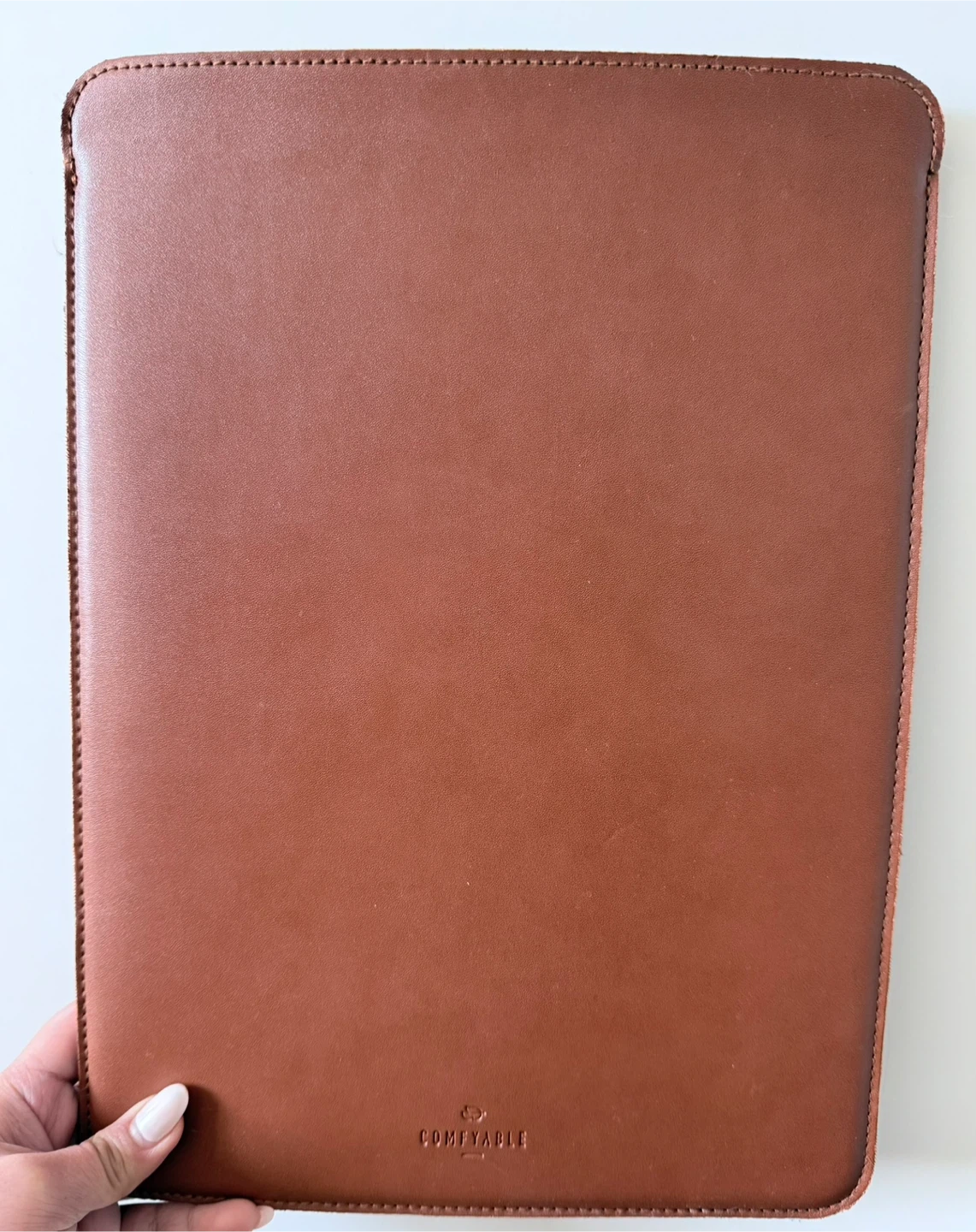 Comfyable 13 Inch Laptop Sleeve - Brown Faux Leather