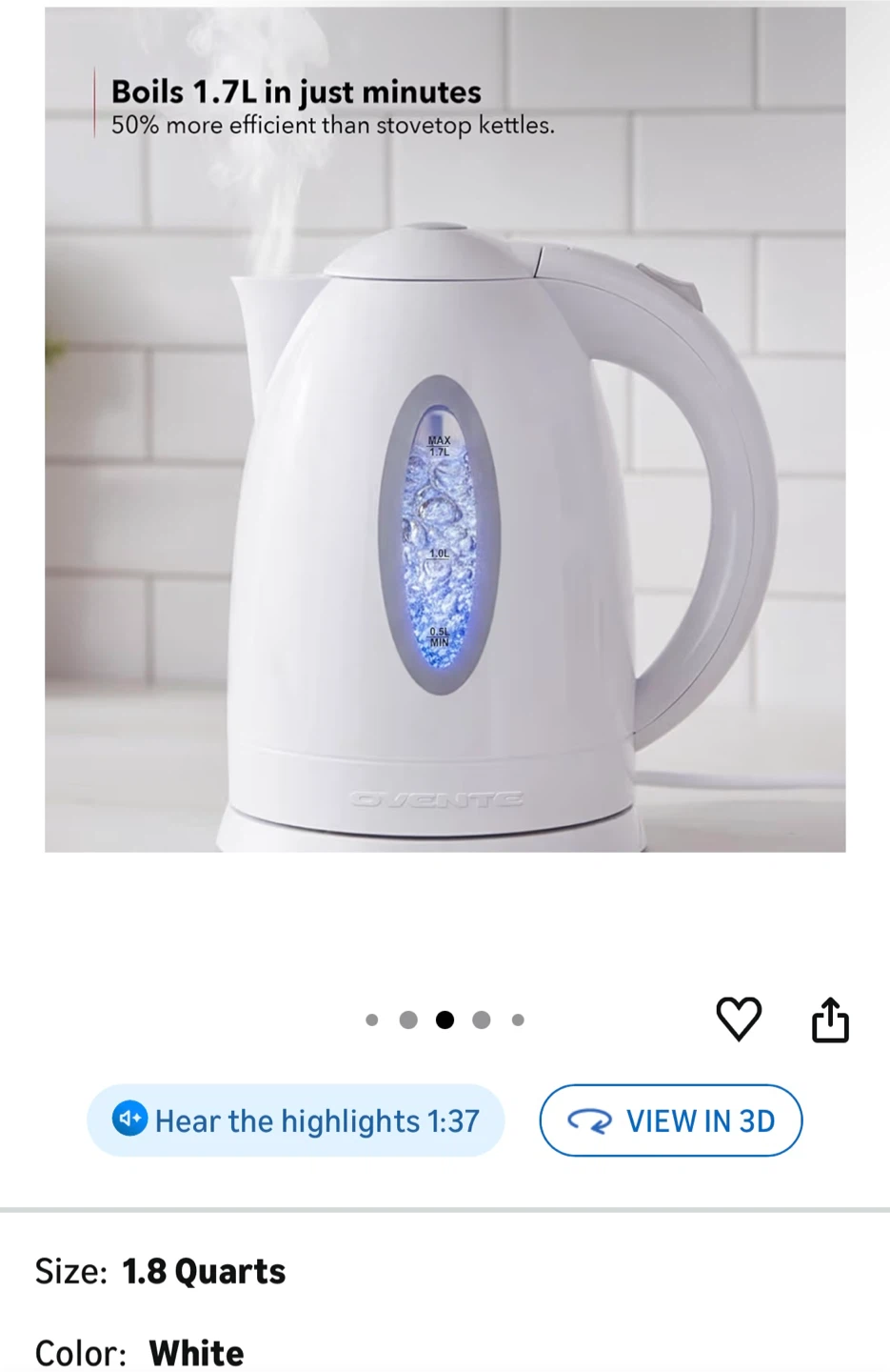 Ovente Electric Kettle - photo 3