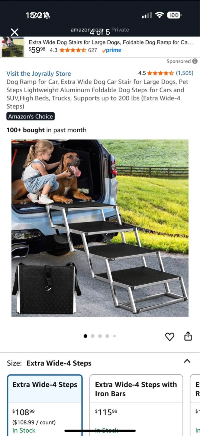 Extra Wide Dog Stairs for Large Dogs