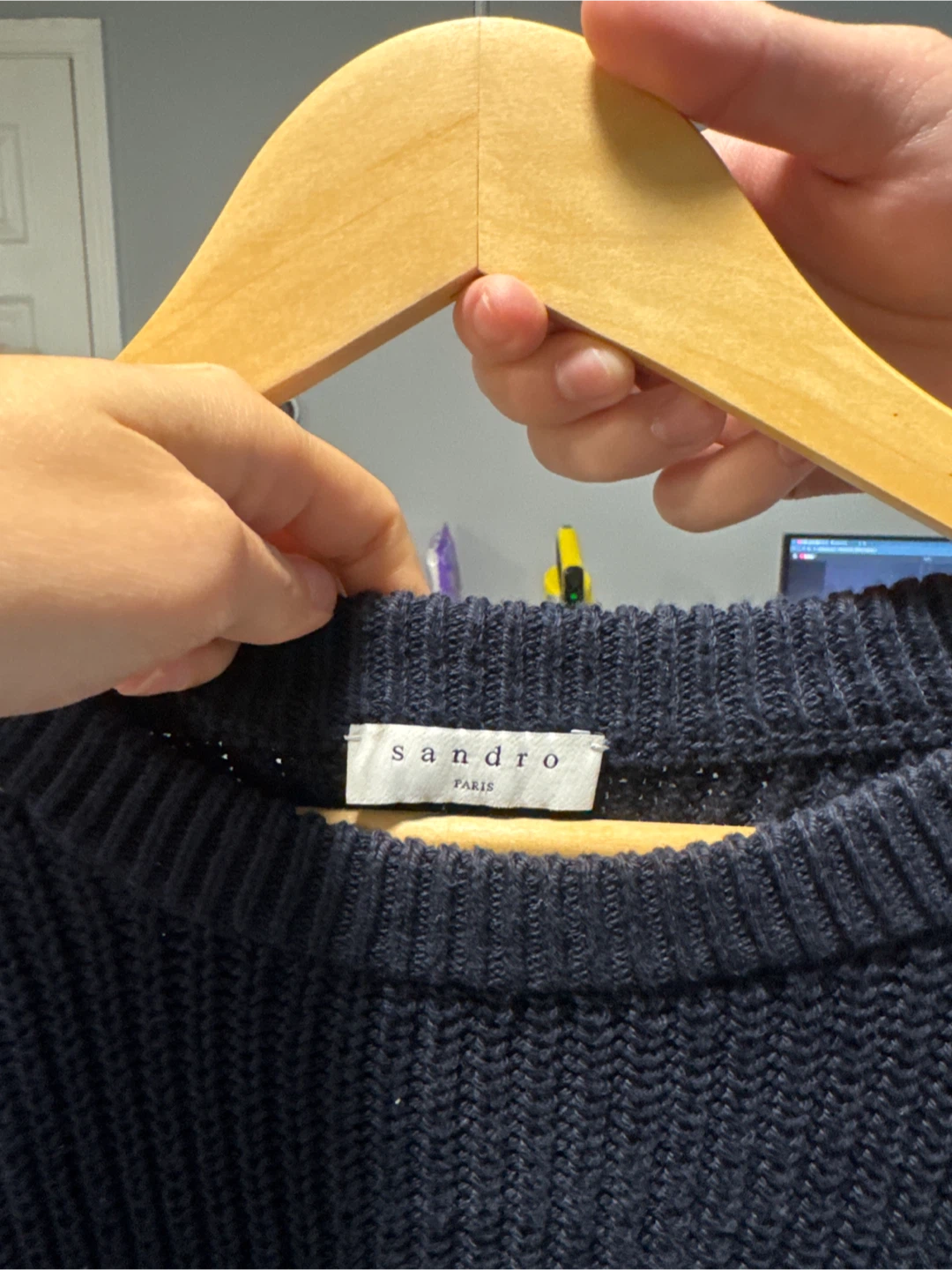 Sandro Navy Knit Sweater - photo 2