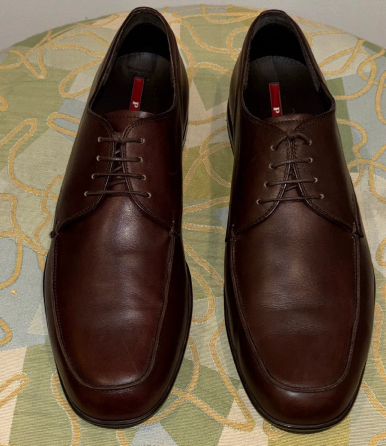 Authentic! Prada Men's Brown Leather Dress Shoes