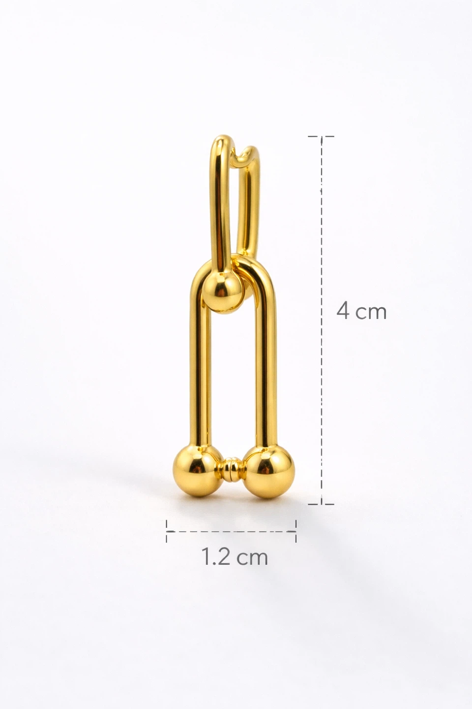 18K gold plated 925 Sterling Silver Gold U-Link Drop Earrings - photo 4
