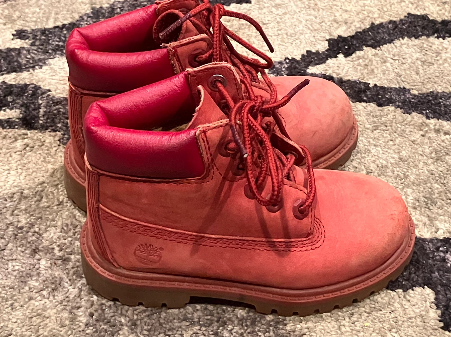Timberland Kids Red Suede Lace-Up Boots - photo 3