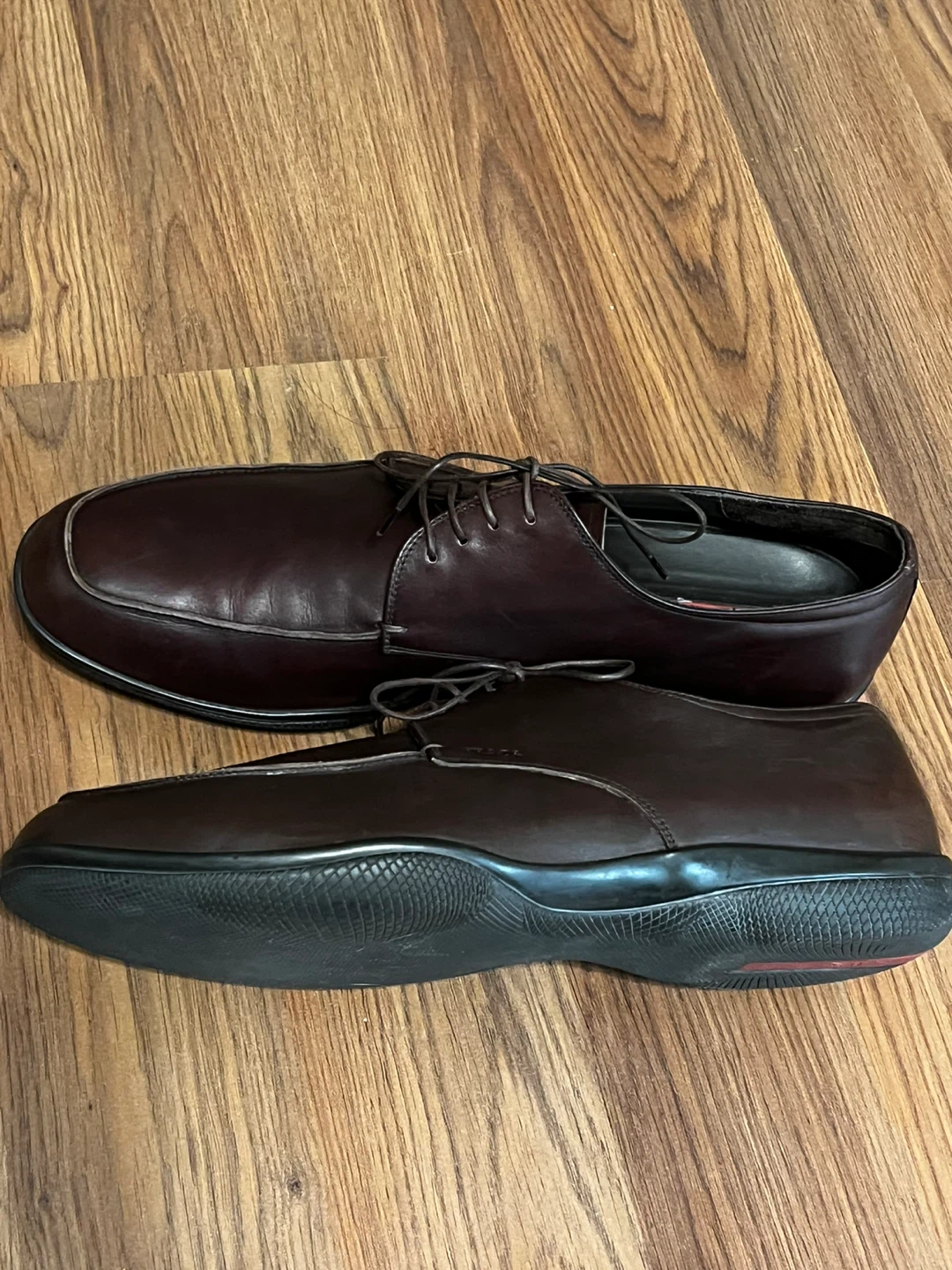 Authentic! Prada Men's Brown Leather Dress Shoes - photo 3