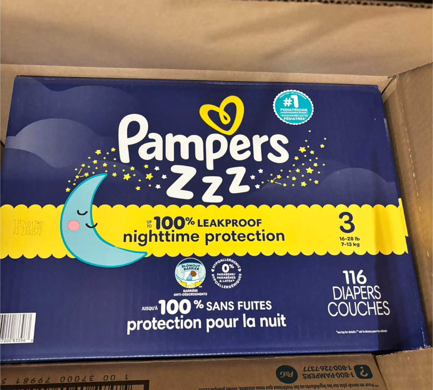 Pampers ZZZ Size 3 Diapers - 116 Count