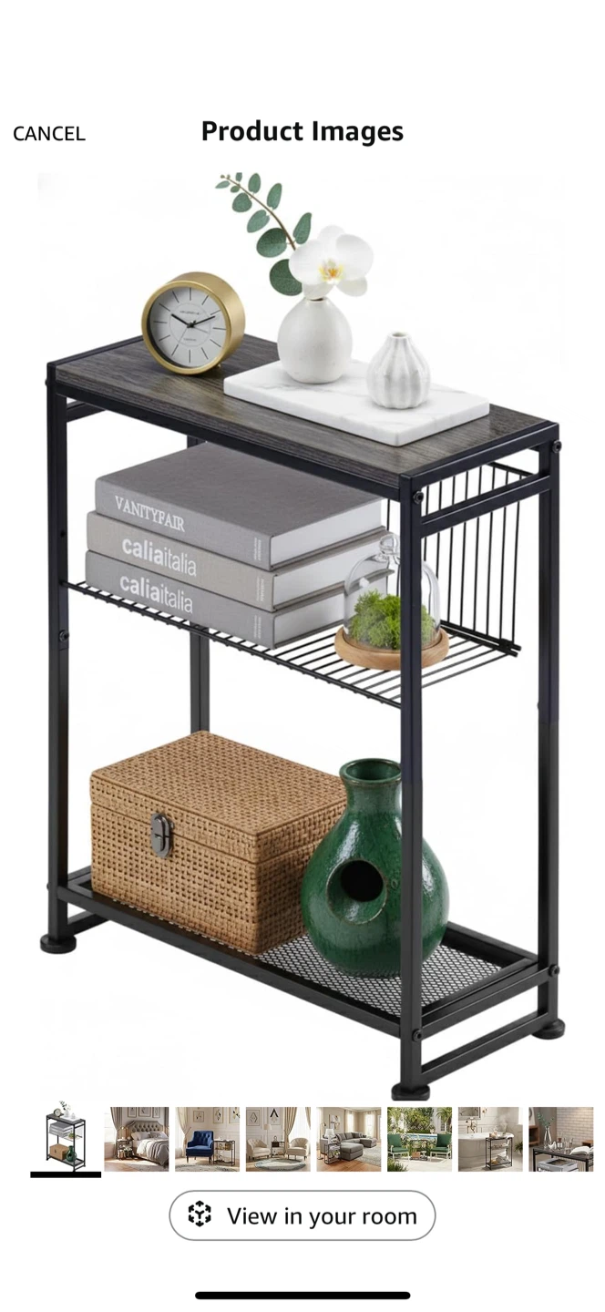 Dulcii Black Metal Industrial Side Table - photo 2
