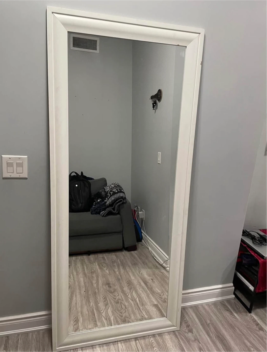 White Framed Full Length Mirror - photo 3