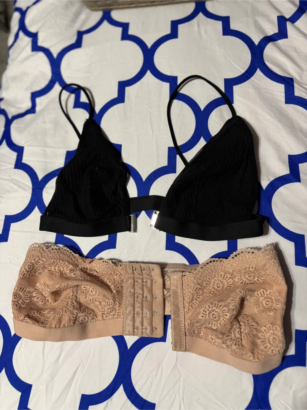 Bralette Set - Black & Nude Lace