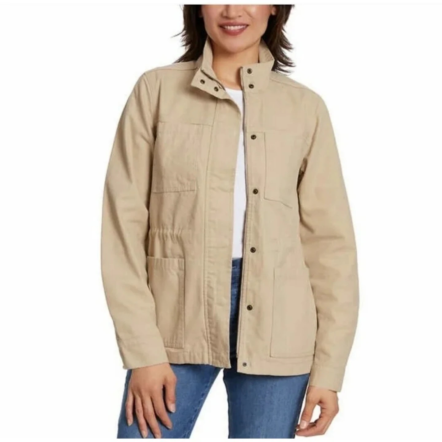NEW! Vintage America 100% Cotton Canvas Mockneck Anorak Jacket
