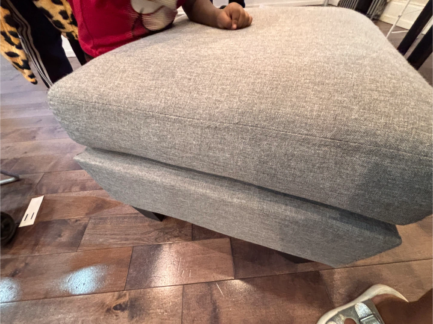 Light Grey Fabric Storage Ottoman - photo 3