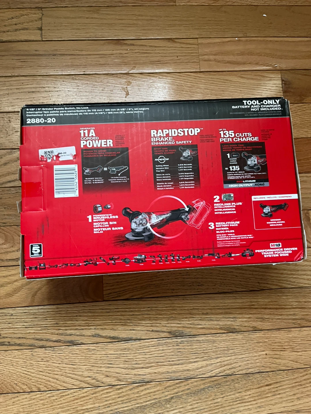 Milwaukee M18 FUEL 4-1/2" / 5" Grinder Paddle Switch, No-Lock