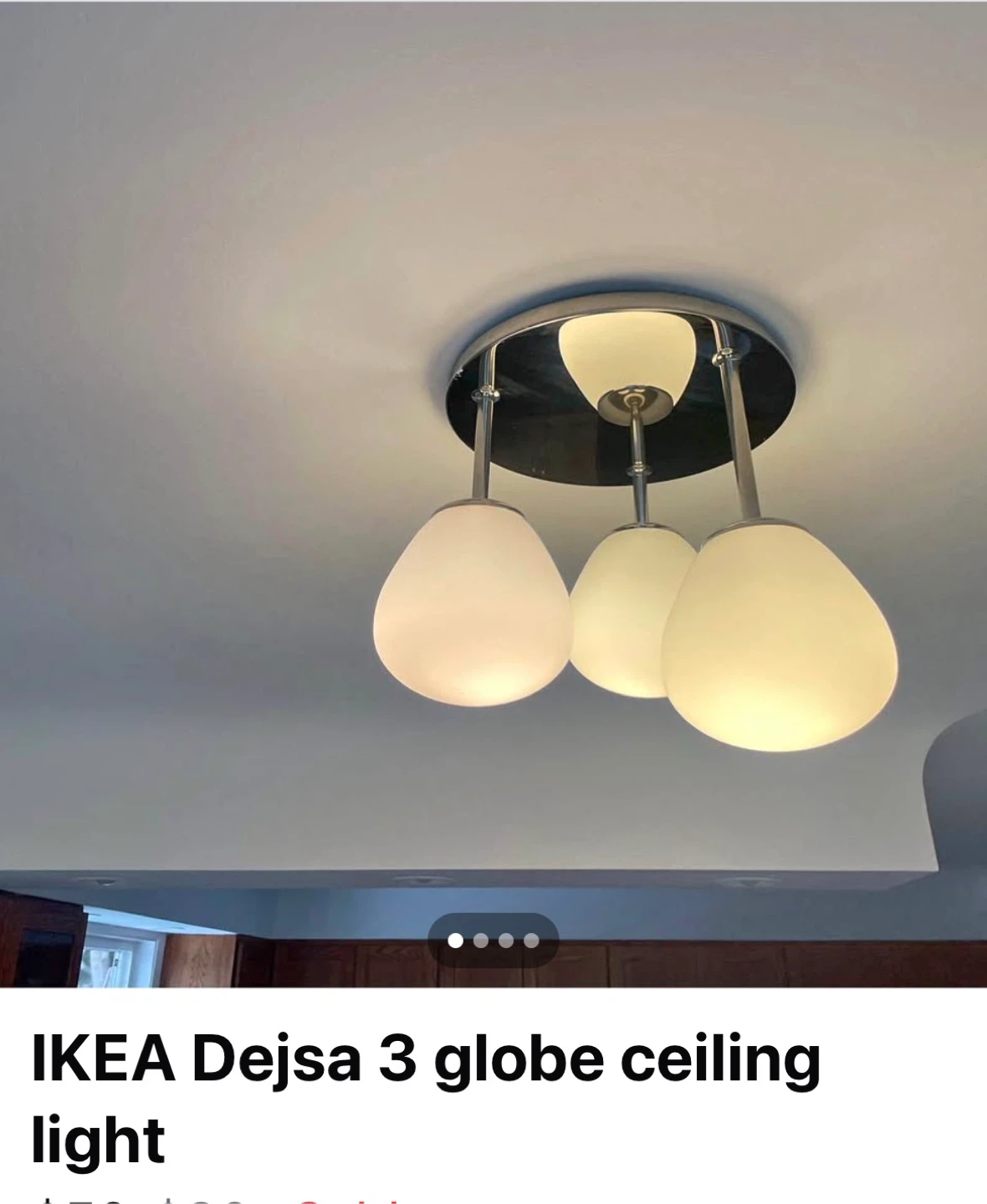 IKEA Dejsa 3 globe ceiling light