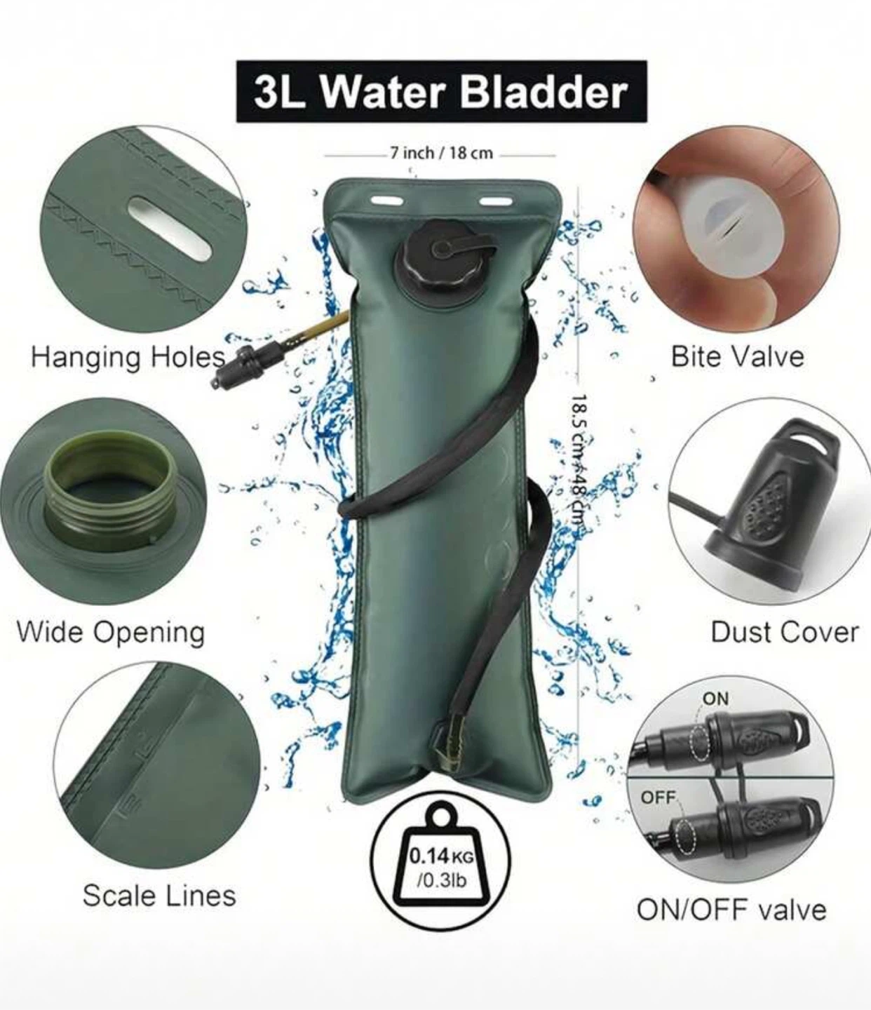 3L Water Bladder Hydration Backpack - photo 3