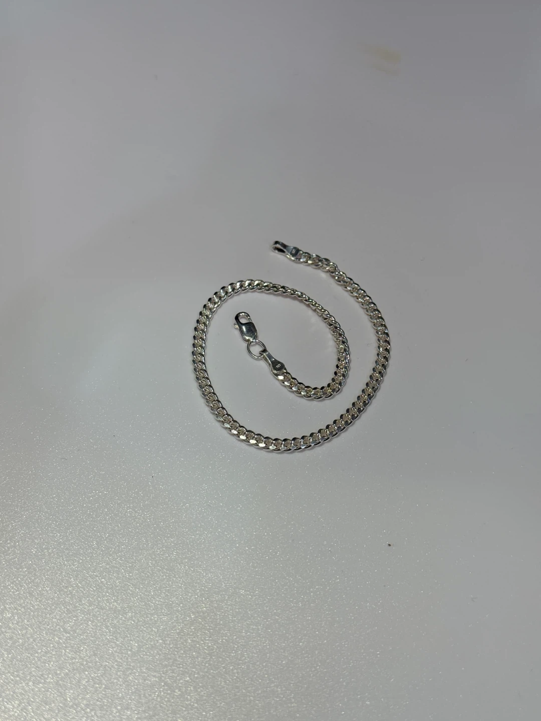 Sterling Silver Curb Chain Anklet - photo 4
