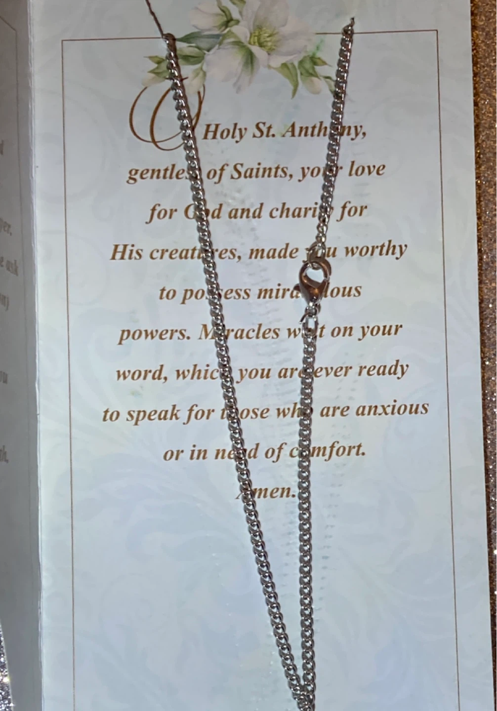 St. Peregrine and St. Anthony Necklace with Prayer Card - photo 3