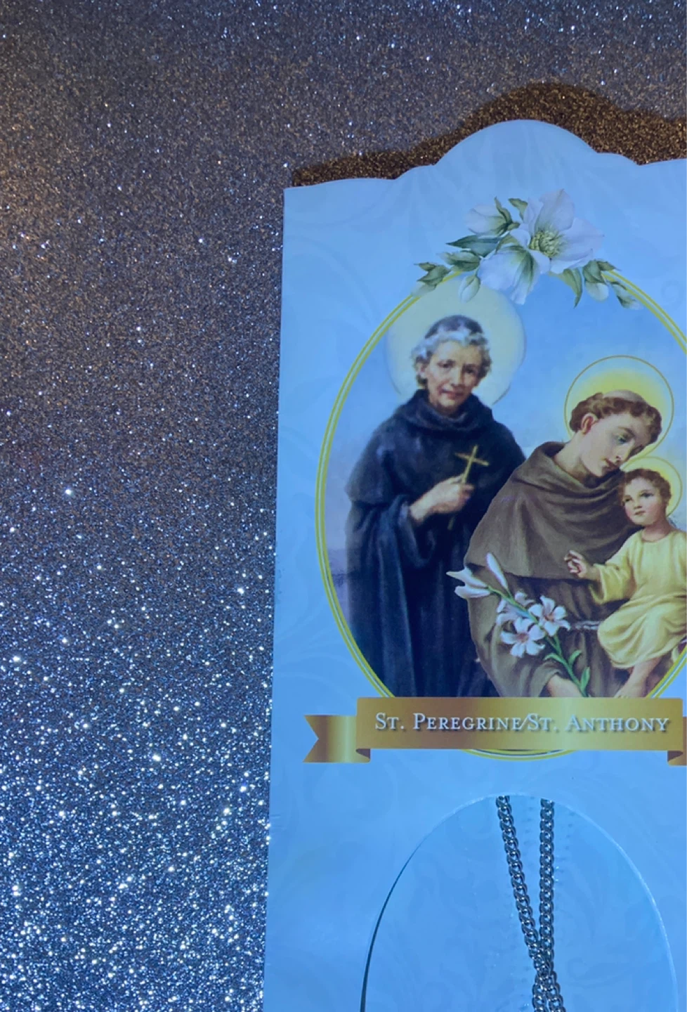 St. Peregrine and St. Anthony Necklace with Prayer Card - photo 2