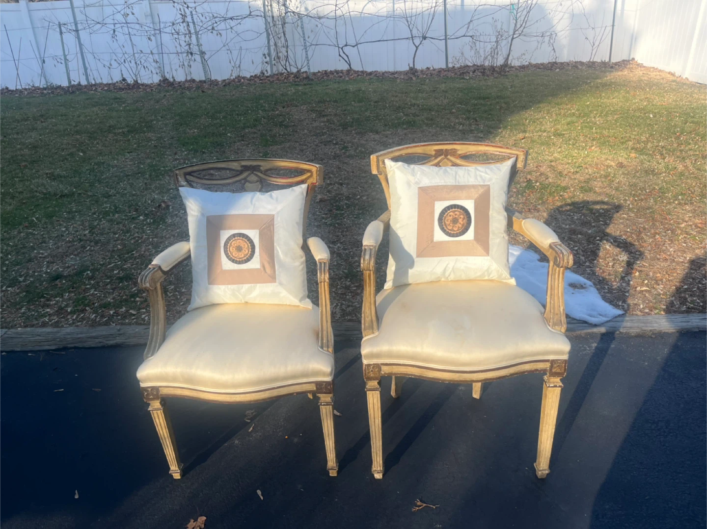 Vintage Accent Chair with Musical Motif