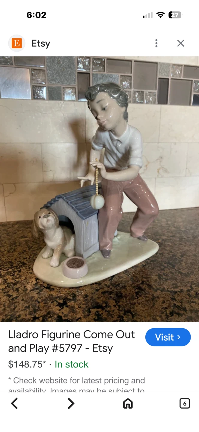 Lladró porcelain figurine titled "Come Out and Play"#5797 - photo 4