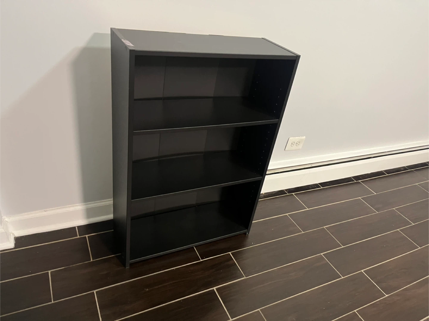 Black 3-Shelf Bookcase - photo 3