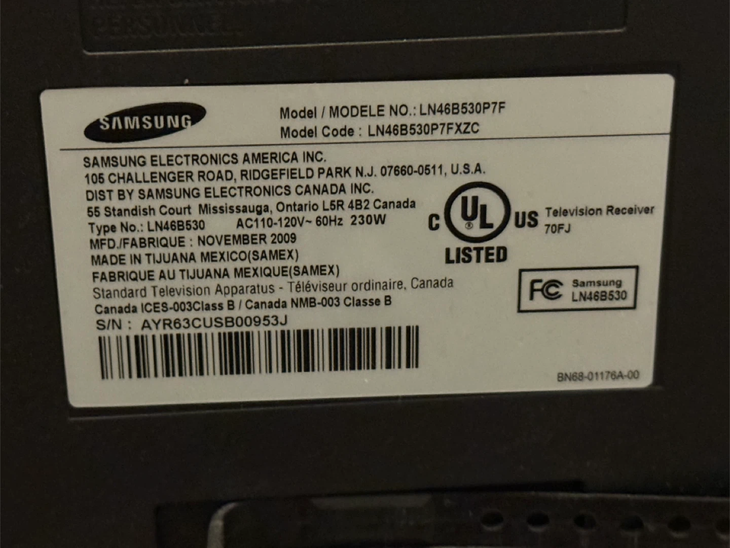 Samsung 46-inch LCD HDTV In working condition - photo 2