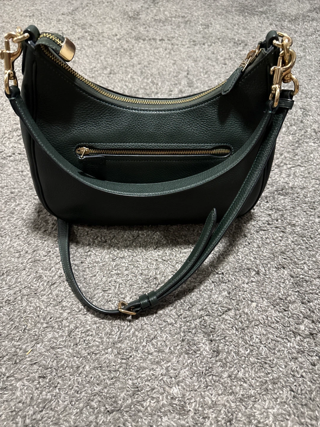 Coach Pebble Leather Hobo Bag - Dark Green - photo 2