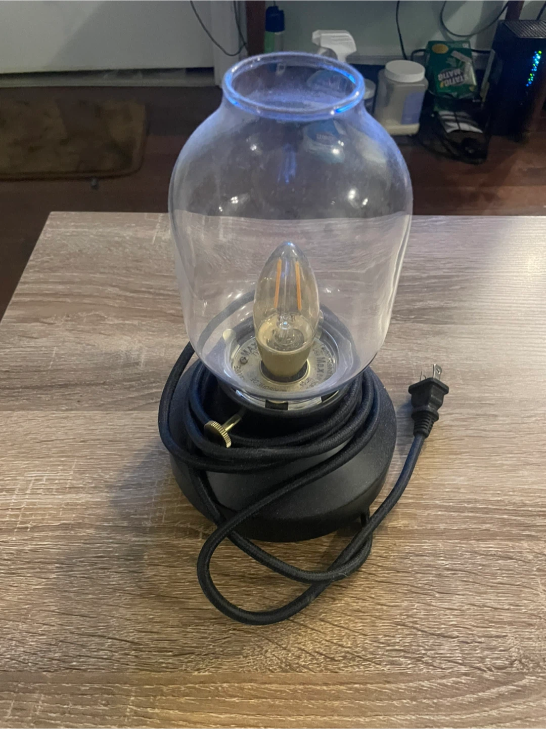 Vintage Style Glass Lantern Lamp with Edison Bulb