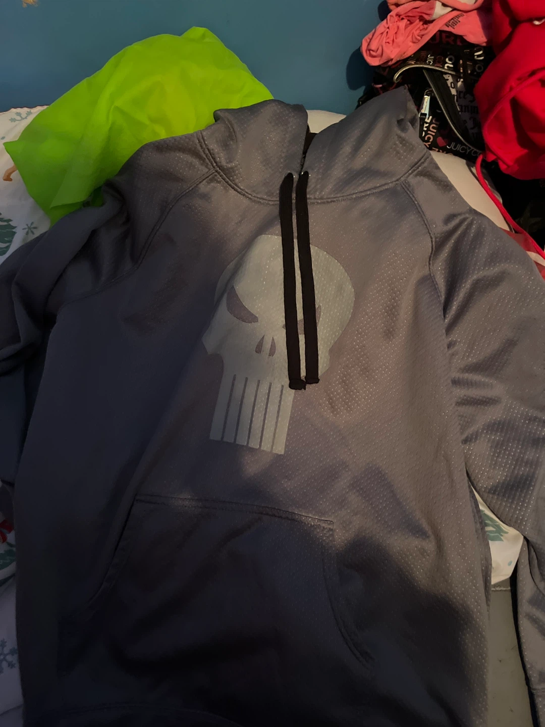 Marvel Punisher Skull Hoodie Pullover Gray 2XL