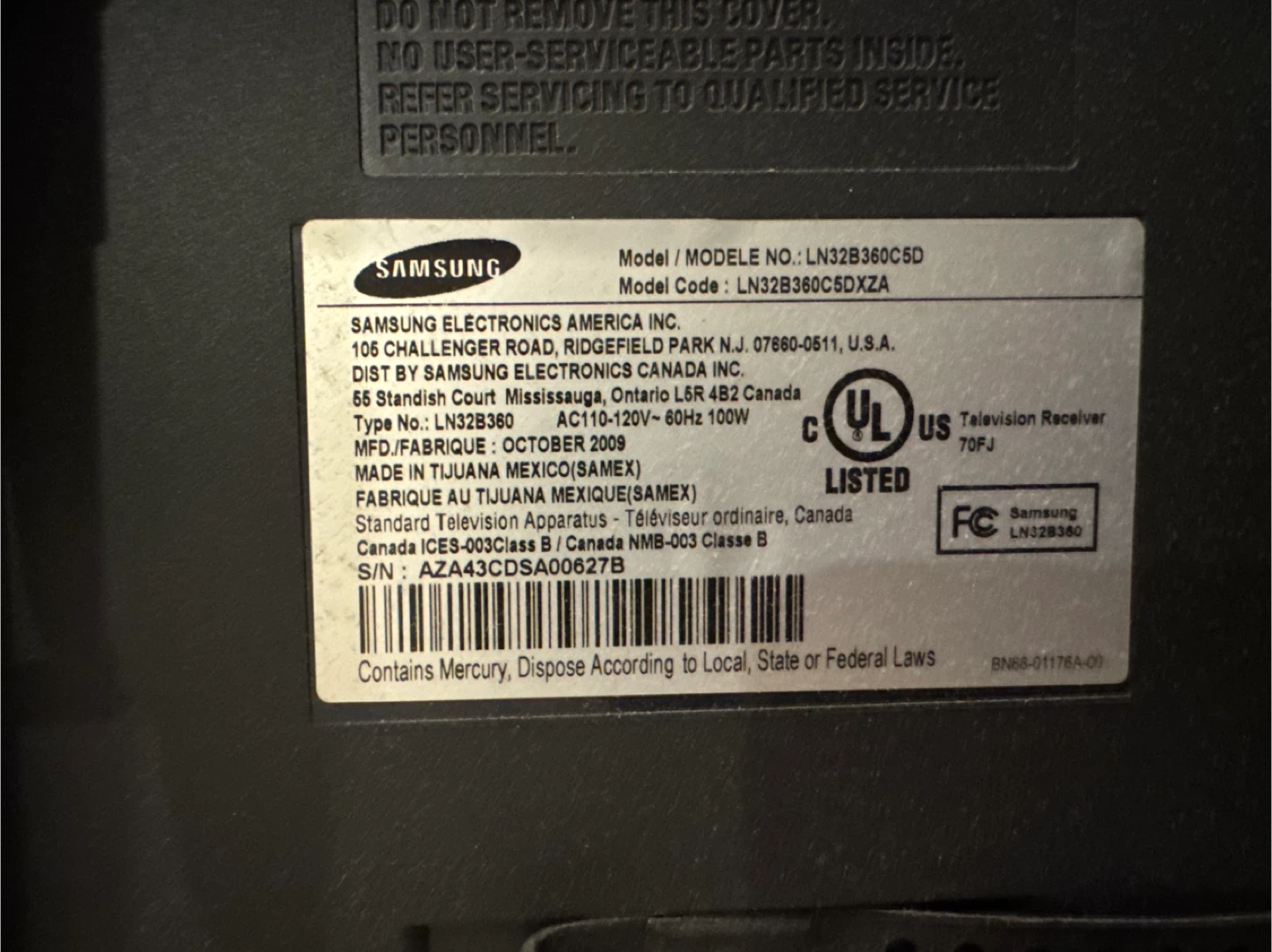 Samsung 32" LN32B360C5D LCD TV - photo 2