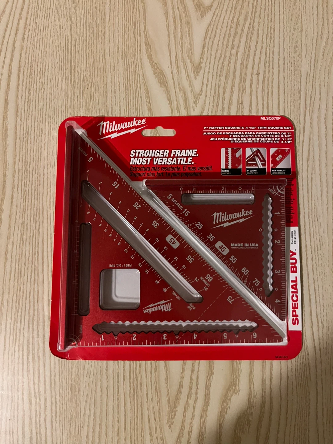 Milwaukee 7" Rafter Square & 4-1/2" Trim Square Set