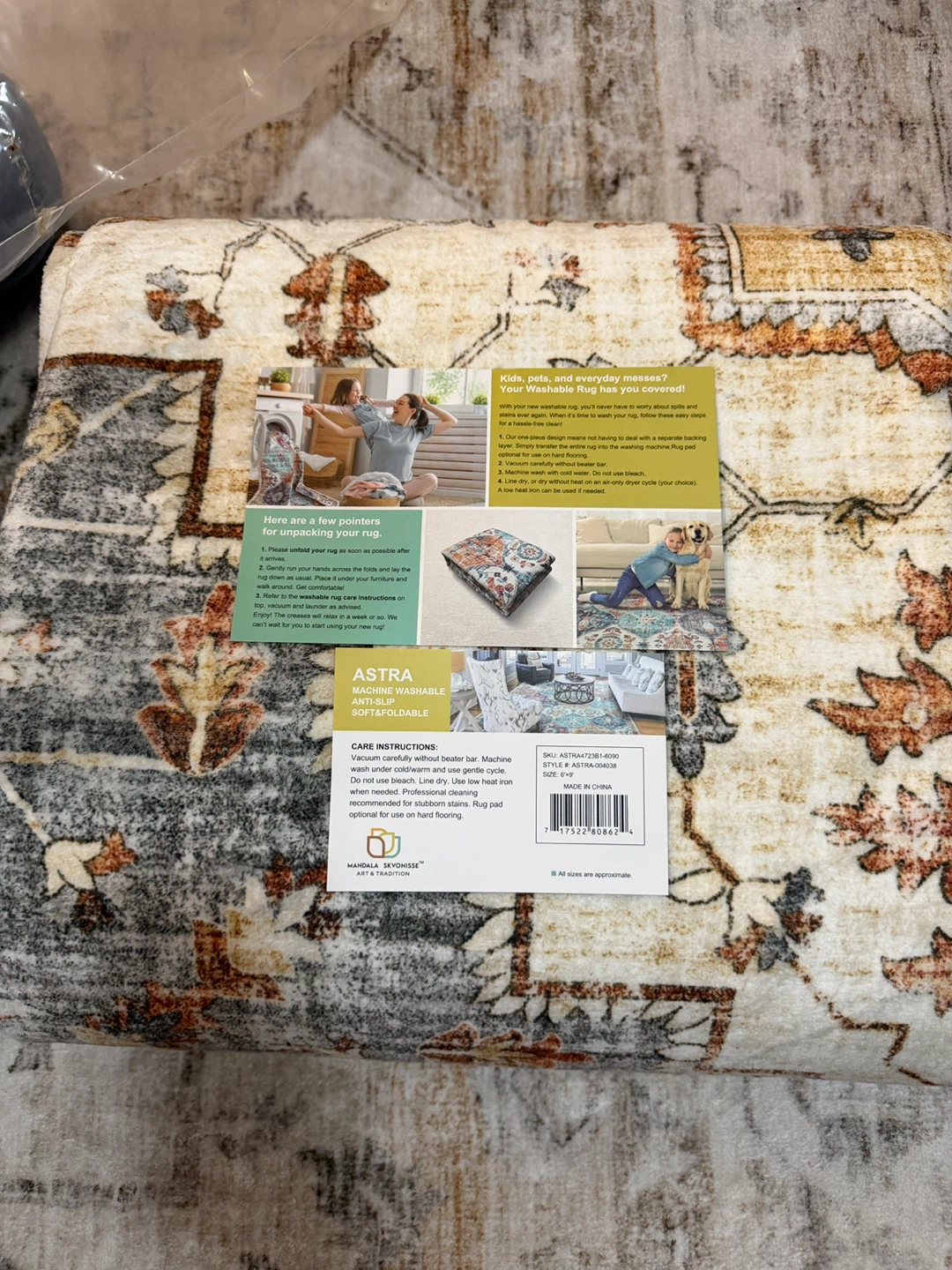 ASTRA Washable Anti-Slip Rug 6 x 9 - photo 4