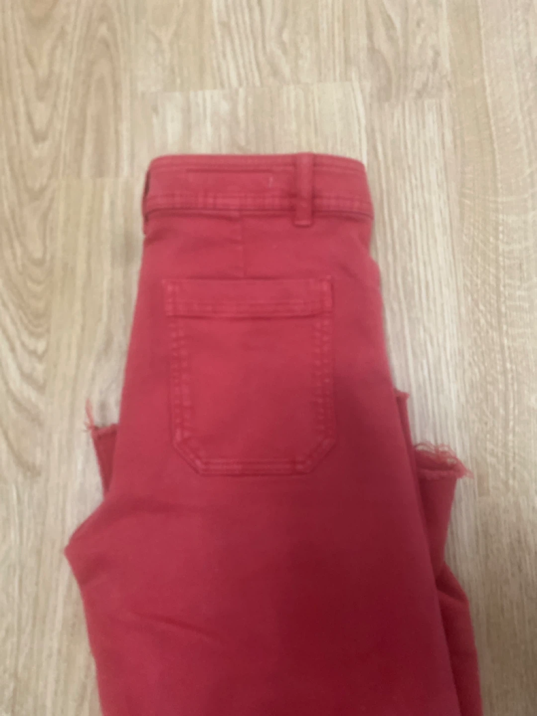 ZARA Red Wide Leg Jeans Size 12-14 - photo 3