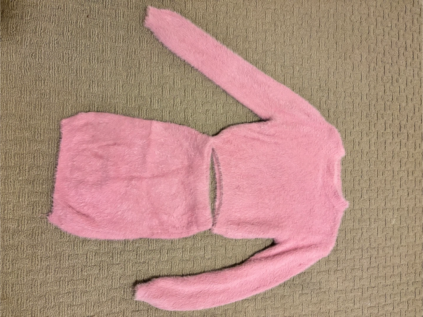 Pink Fuzzy Cropped Sweater - photo 3