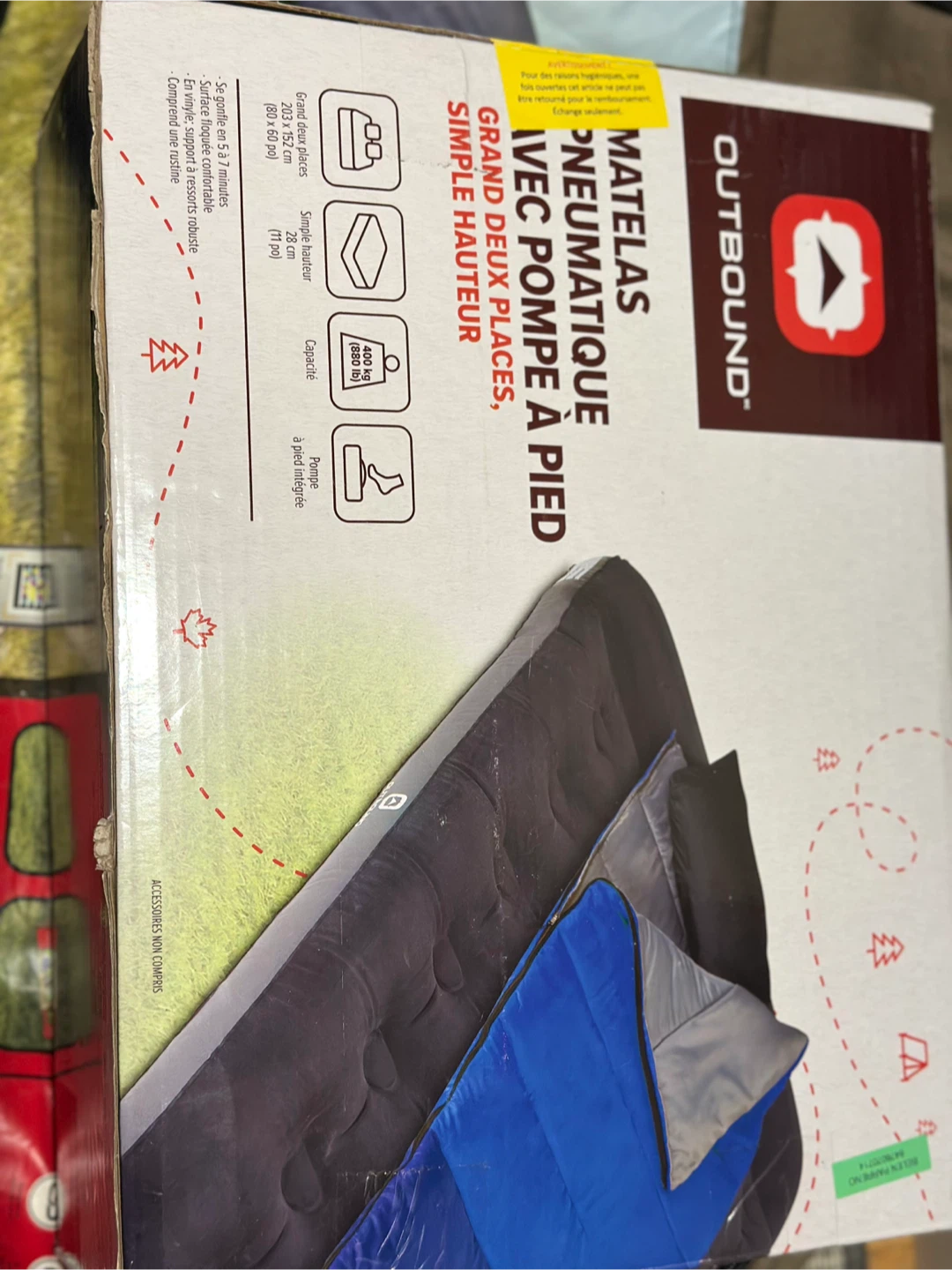 Outbound Double Air Mattress with Built-in Pump