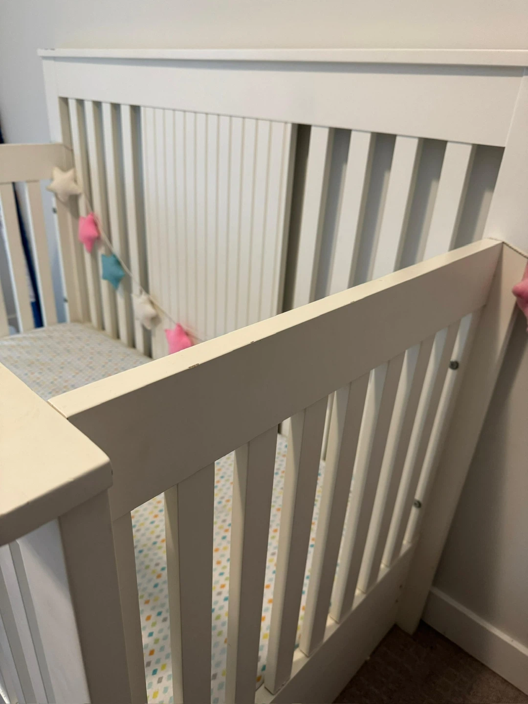 White Wooden Baby Crib