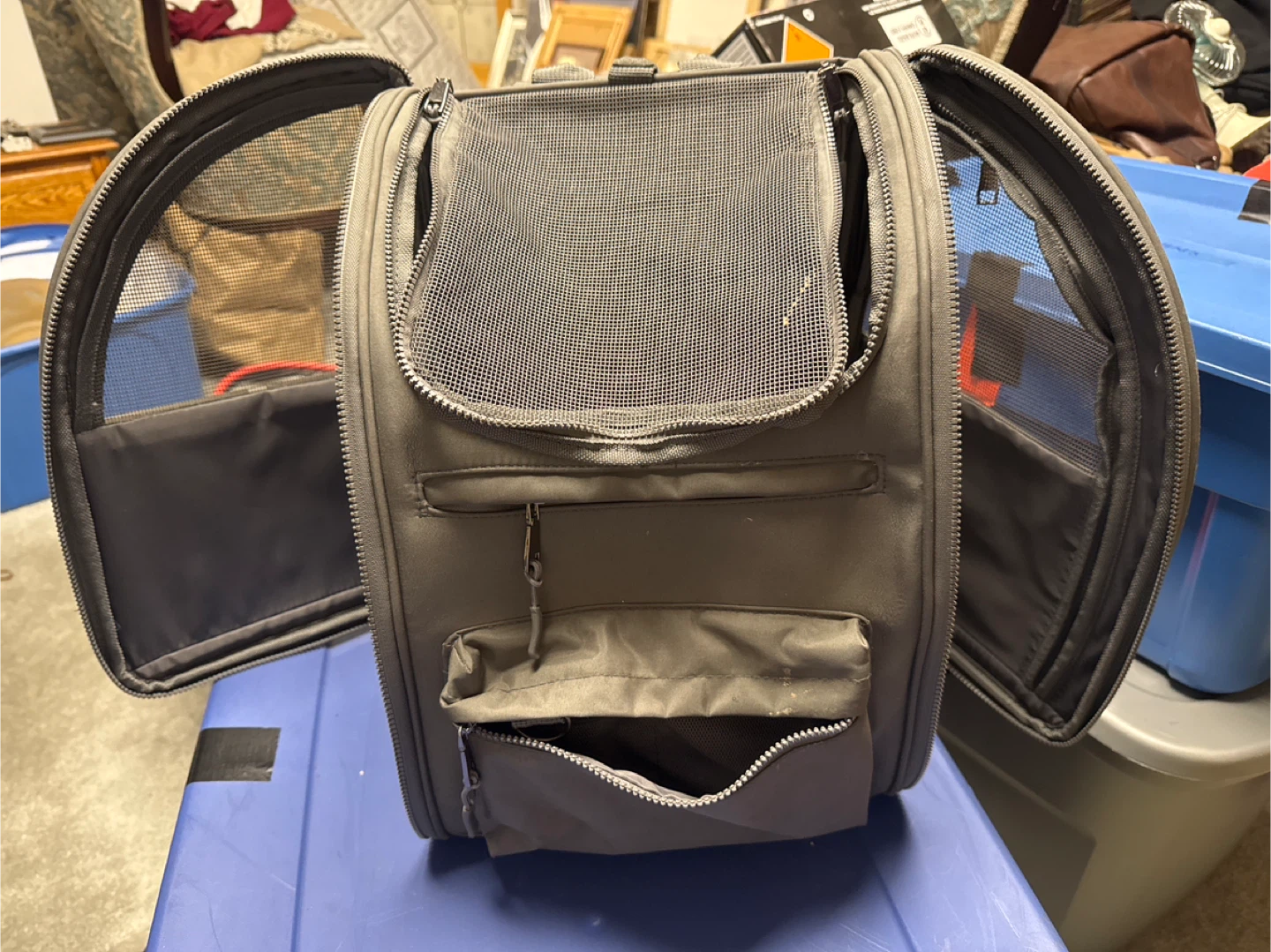 Grey Pet Carrier Backpack