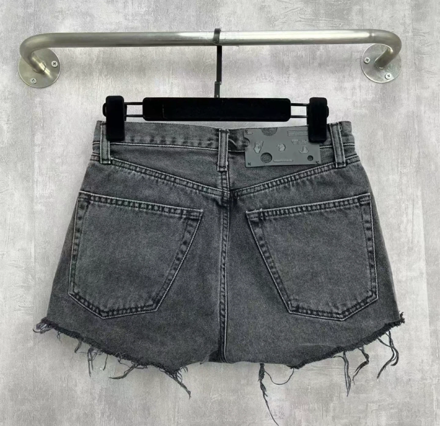 OFF-WHITE "For All" Denim Shorts - Grey LG-42S - photo 3