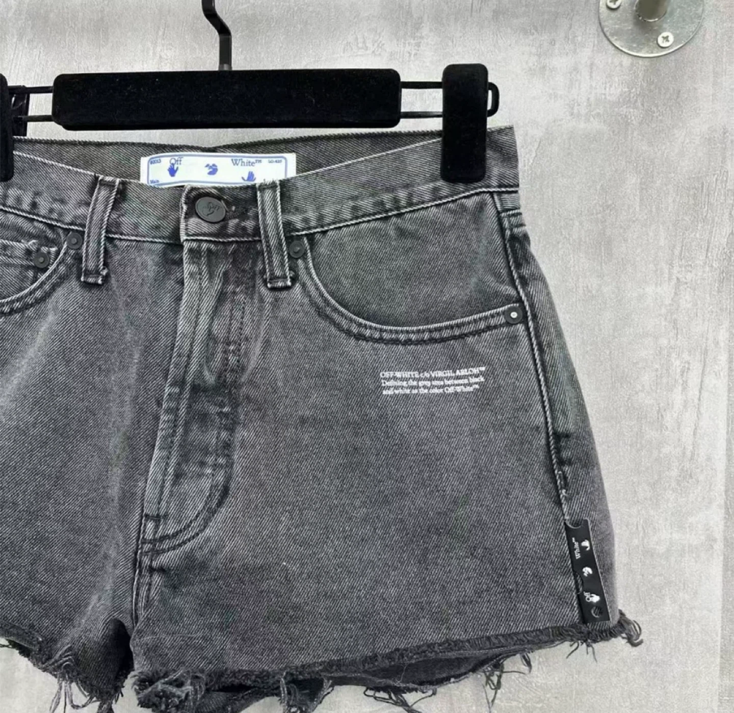 OFF-WHITE "For All" Denim Shorts - Grey LG-42S - photo 2