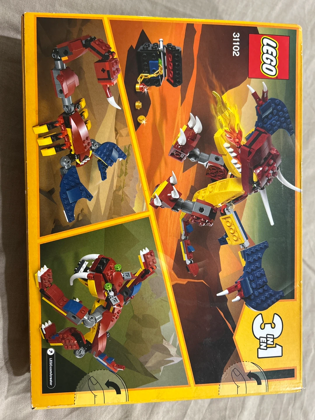 New: LEGO Creator 3-in-1 Fire Dragon Building Set (31102) - photo 2