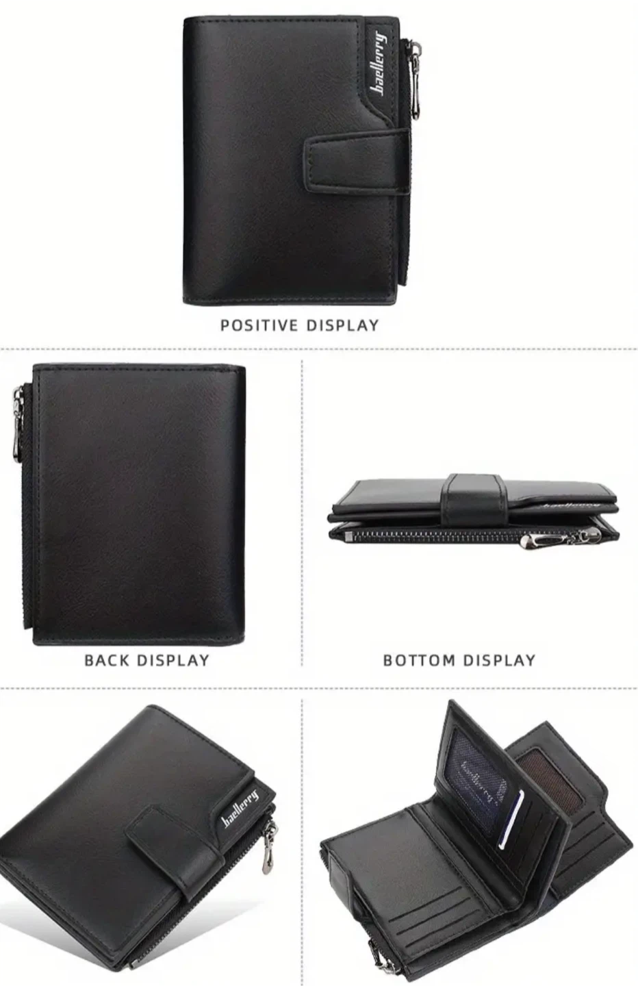 New !Baellerry Black  Wallet with Zipper Pocket - photo 3