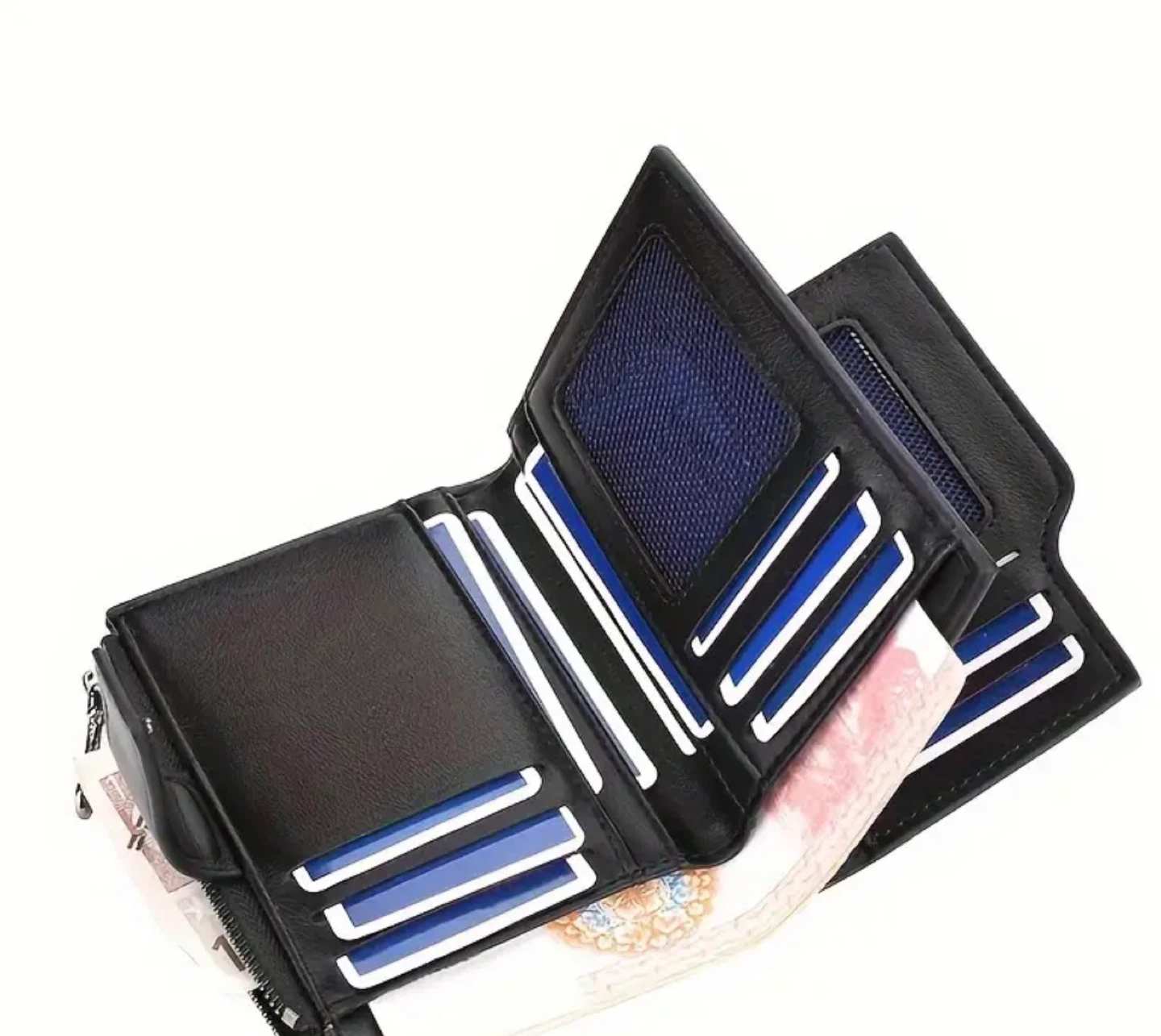 New !Baellerry Black  Wallet with Zipper Pocket