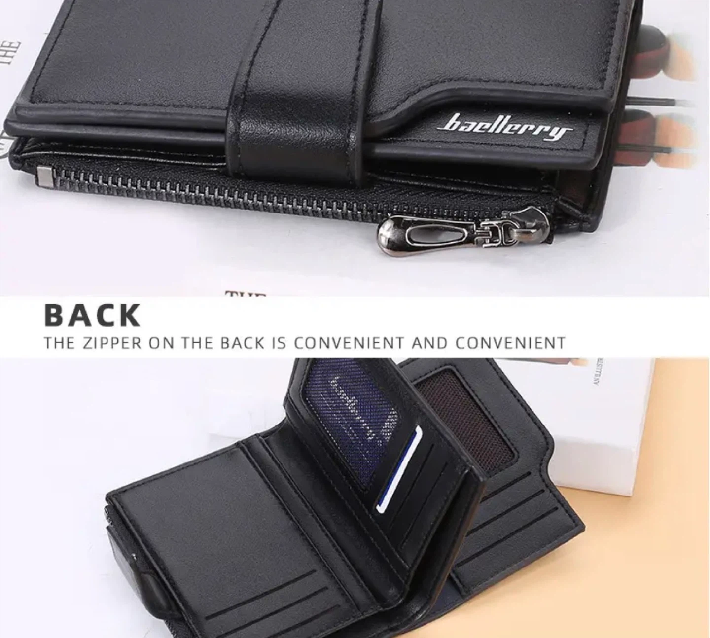 New !Baellerry Black  Wallet with Zipper Pocket - photo 2