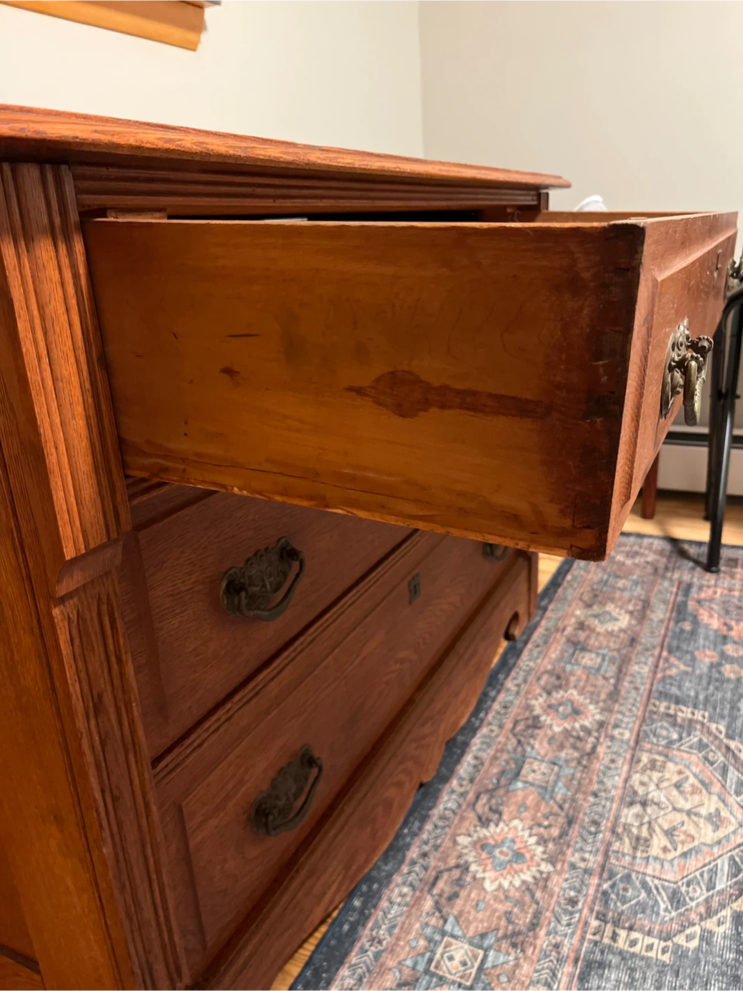 Antique Oak 3-Drawer Chest - photo 5