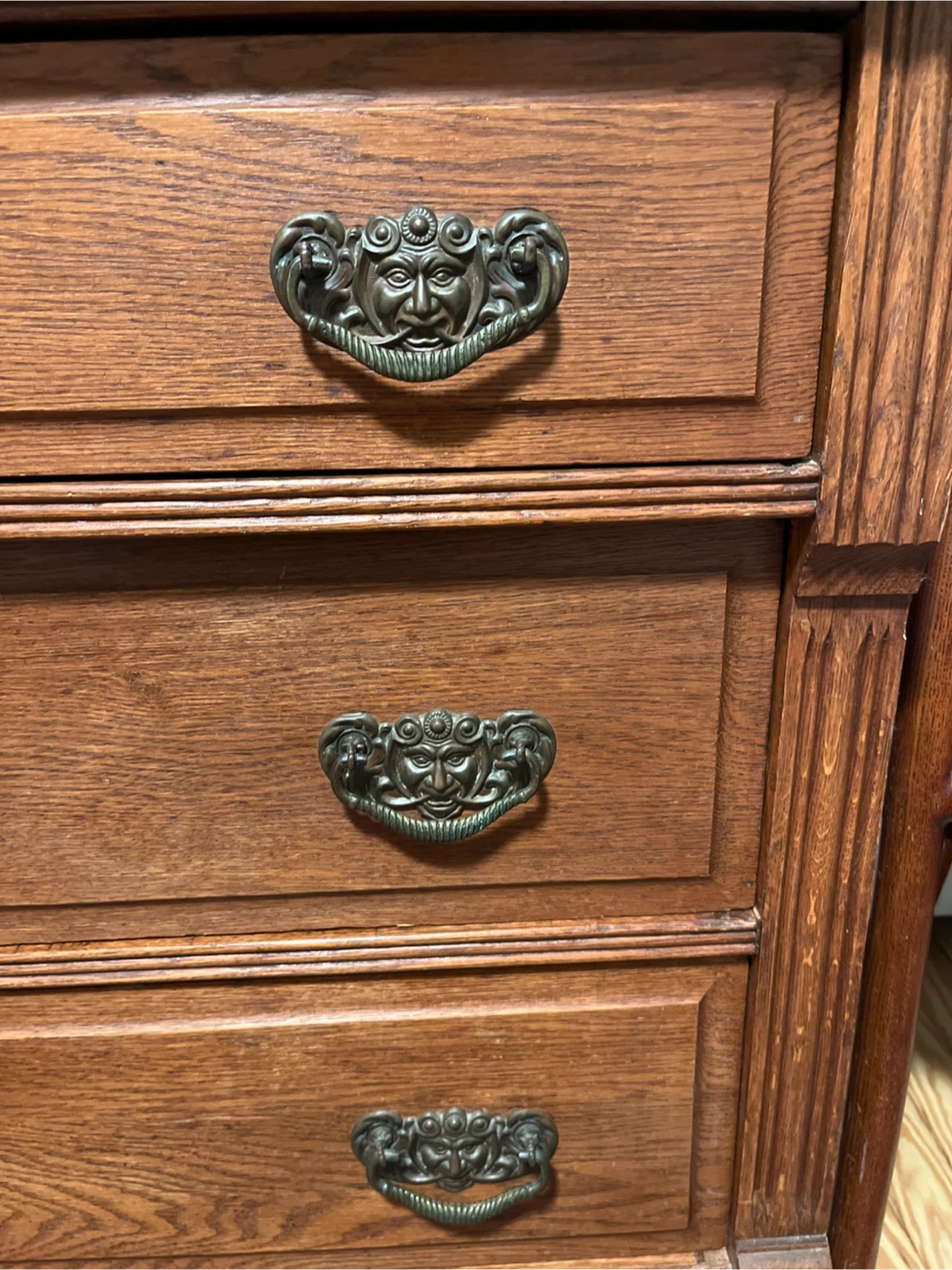 Antique Oak 3-Drawer Chest - photo 3